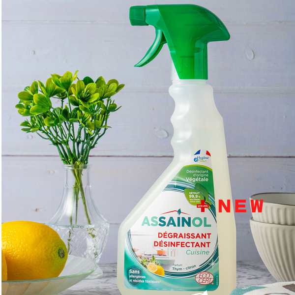 法國Assainol<愛潔諾>有機乳酸廚房清潔劑-檸檬&百里香 500ML